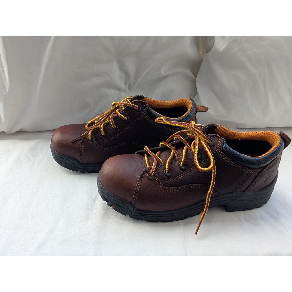 Timberland Pro Titan Brown Leather Lace-Up Safety toe Work Shoes W 8M
